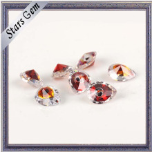 Pear Shape 6X8mm Branco e Granada Colorida CZ Gemstone